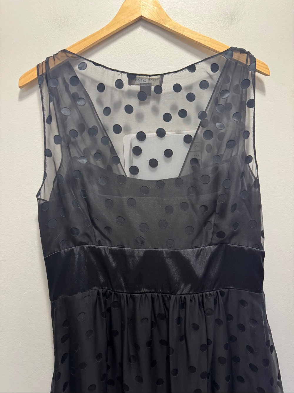 Liz Claiborne Black Chiffon Polka Dot Dress Size 14 - Picture 7 of 12
